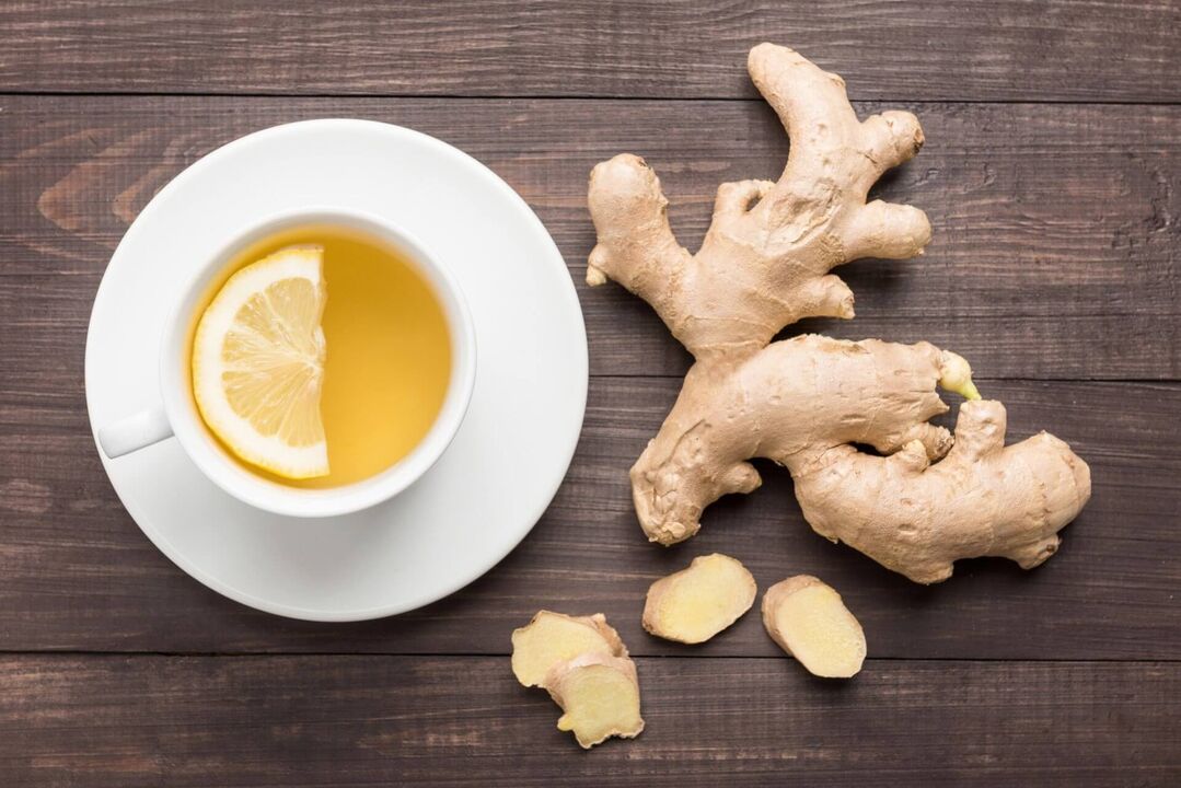 Ginger tea with honey and lemon is an aromatic drink that increases male potency