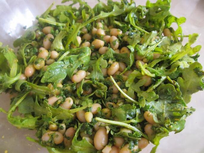 salad with arugula and pine nuts for potency
